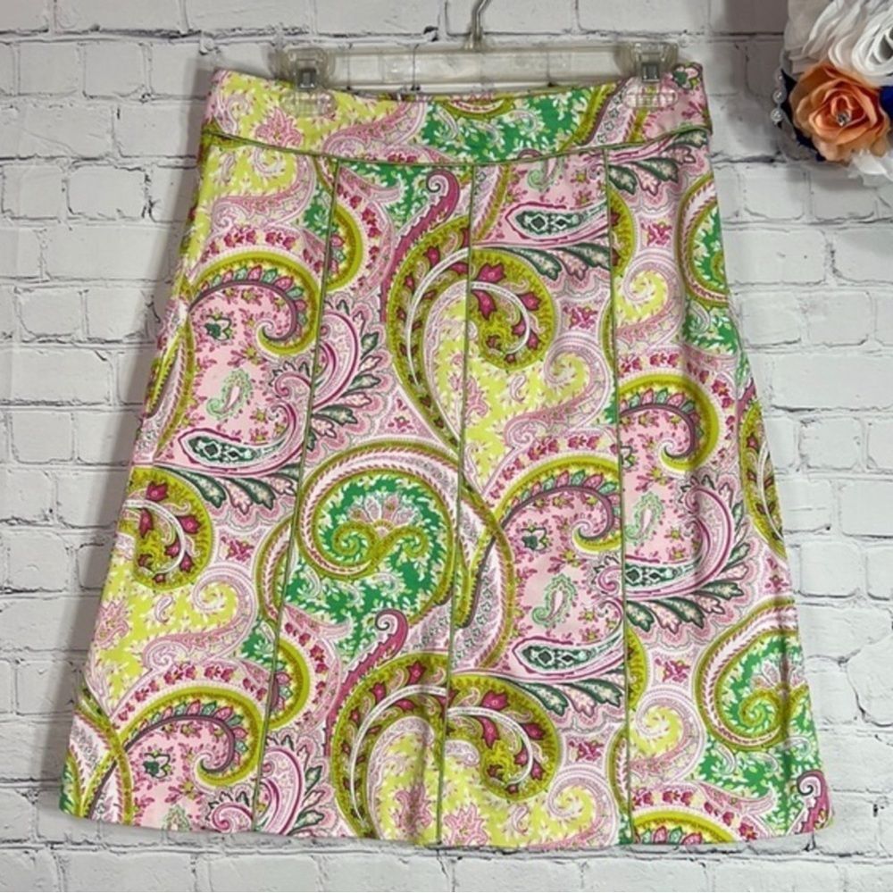 Chadwicks Paisley Midi Skirt - Pink, Green, Yellow